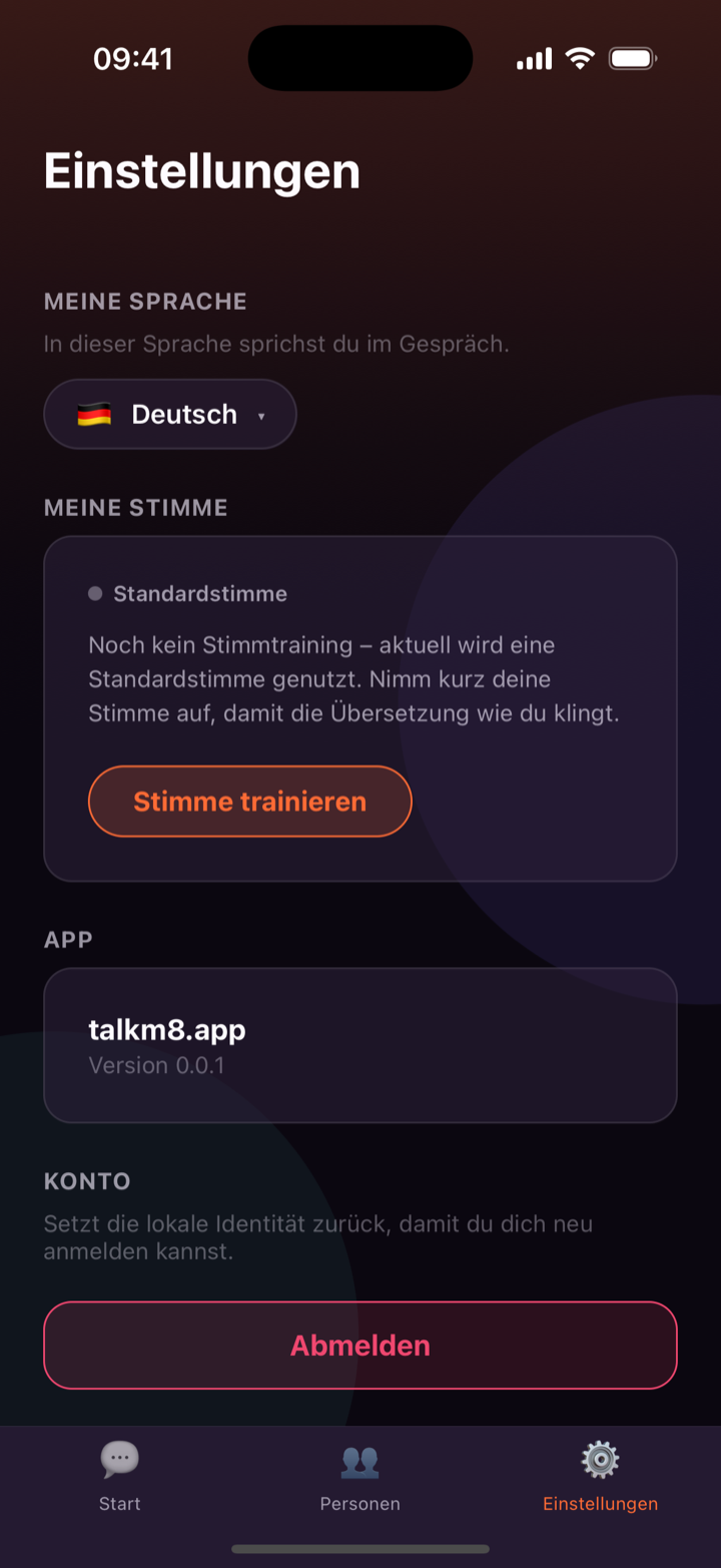 Deine Stimme lernt — talkm8